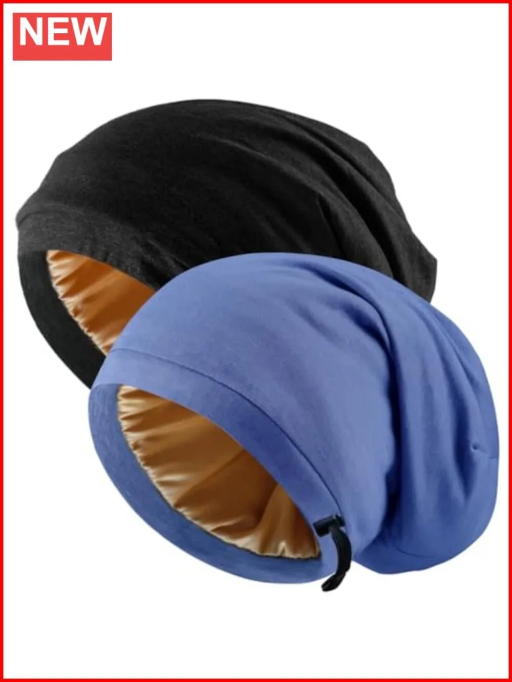 Adjustable Silk Hair Bonnet for Sleeping, Satin Lined Sleep Cap